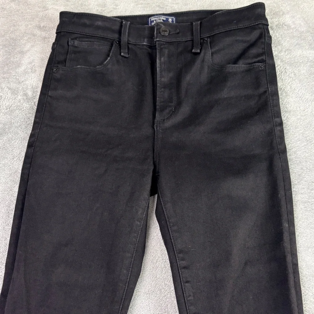 Abercrombie & Fitch 26 2S Black Simone High Rise Ankle Raw Hem Skinny Jeans - Picture 2 of 11
